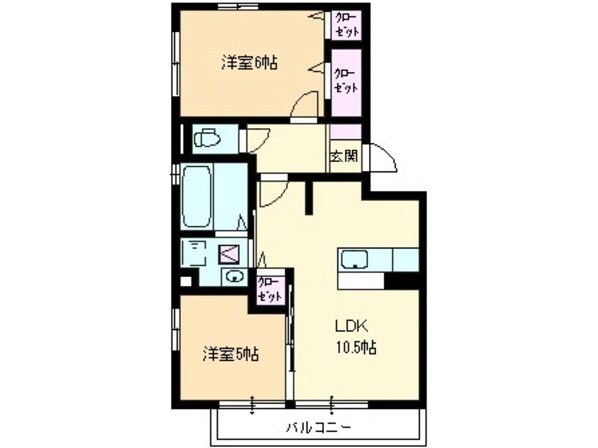 ウィルコート小郡給領町　Ｂ棟の物件間取画像